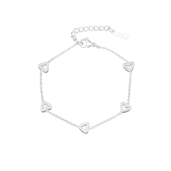 Simple Style Heart Shape 304 Stainless Steel White Gold Plated Gold Plated Bracelets In Bulk