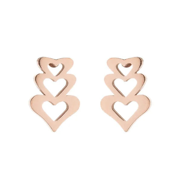 Simple Style Heart Shape Stainless Steel Plating Ear Studs 1 Pair