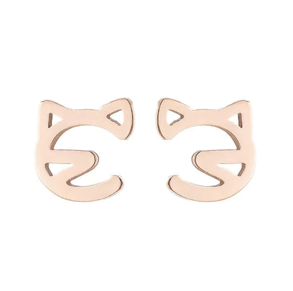 Simple Style Heart Shape Stainless Steel Plating Ear Studs 1 Pair