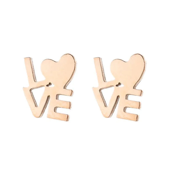 Simple Style Heart Shape Stainless Steel Plating Ear Studs 1 Pair