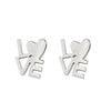 Simple Style Heart Shape Stainless Steel Plating Ear Studs 1 Pair