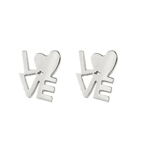 Simple Style Heart Shape Stainless Steel Plating Ear Studs 1 Pair