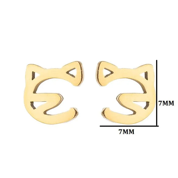 Simple Style Heart Shape Stainless Steel Plating Ear Studs 1 Pair