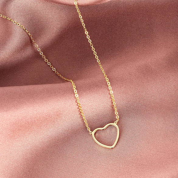 Simple Style Heart Shape Stainless Steel Titanium Steel Plating Necklace