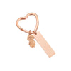 Simple Style Customization Laser Engraving Heart Shape Stainless Steel Unisex Bag Pendant Keychain