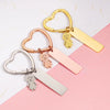 Simple Style Customization Laser Engraving Heart Shape Stainless Steel Unisex Bag Pendant Keychain