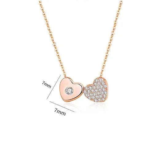 Simple Style Heart Shape Sterling Silver Plating Inlay Zircon Pendant Necklace