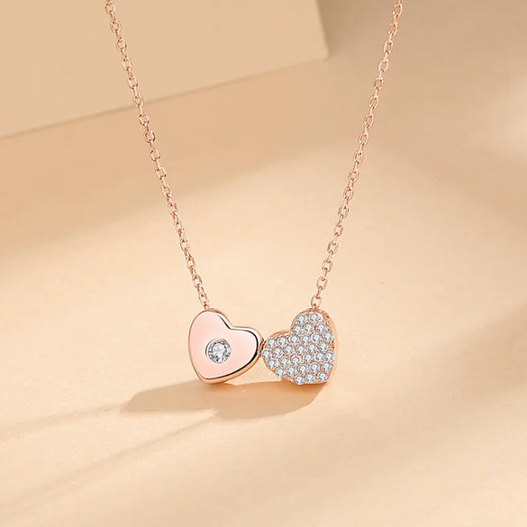 Simple Style Heart Shape Sterling Silver Plating Inlay Zircon Pendant Necklace