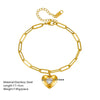 Simple Style Heart Shape Titanium Steel Plating Inlay Rhinestones 18k Gold Plated Bracelets