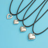 Wholesale Jewelry Simple Style Customization Laser Engraving Heart Shape Titanium Steel Plating Pendant Necklace Woven Chain