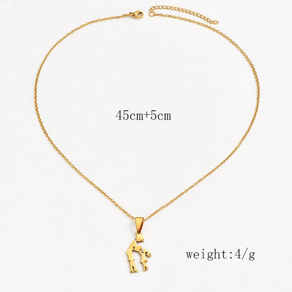 Simple Style Human Geometric Stainless Steel Alloy Plating Mother'S Day Women's Pendant Necklace