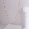 Simple Style 18K Gold Plated Titanium Steel Imitation Pearl Double Layer Necklace For Women
