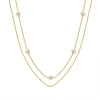 Simple Style 18K Gold Plated Titanium Steel Imitation Pearl Double Layer Necklace For Women