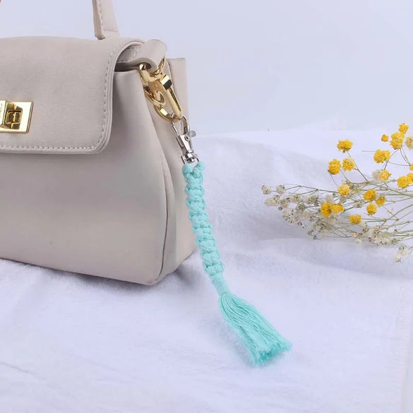 Simple Style Korean Style Solid Color Cotton Unisex Bag Pendant Keychain