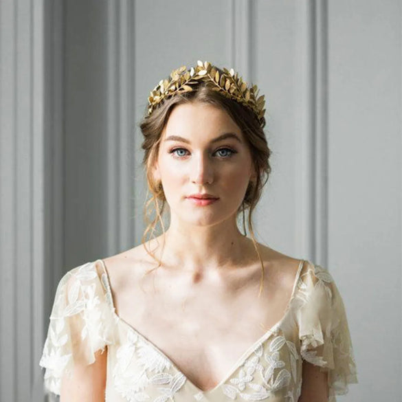 Simple Style Leaf Metal Crown