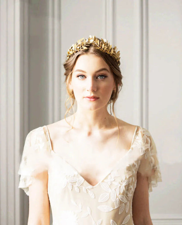 Simple Style Leaf Metal Crown