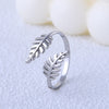 Simple Style Leaf Titanium Steel Plating Open Ring
