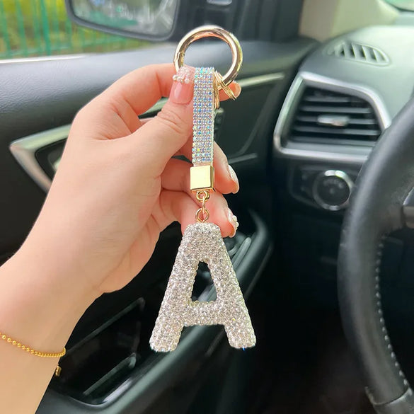 Simple Style Letter Rhinestone Inlay Rhinestones Women'S Keychain