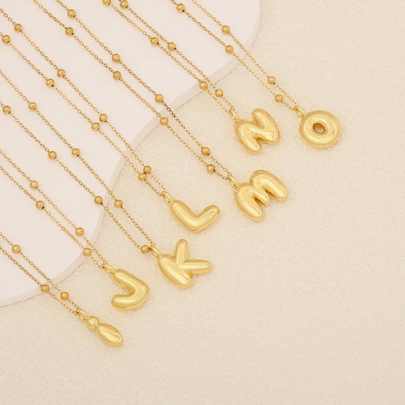 Simple Style Letter Stainless Steel Copper Plating Pendant Necklace