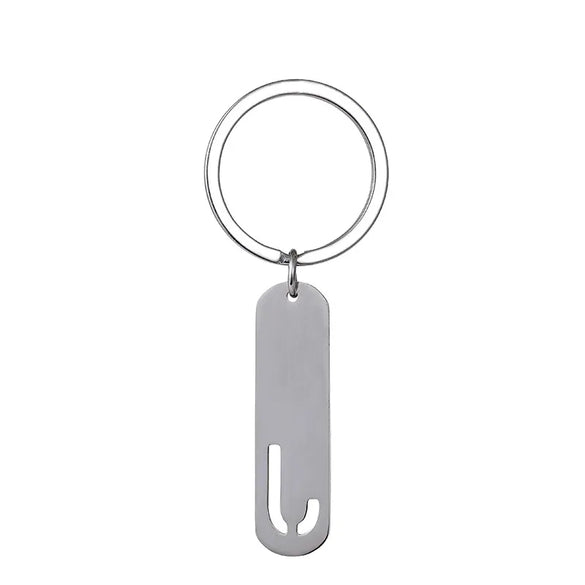 Simple Style Letter Customization Laser Engraving Stainless Steel Unisex Bag Pendant Keychain