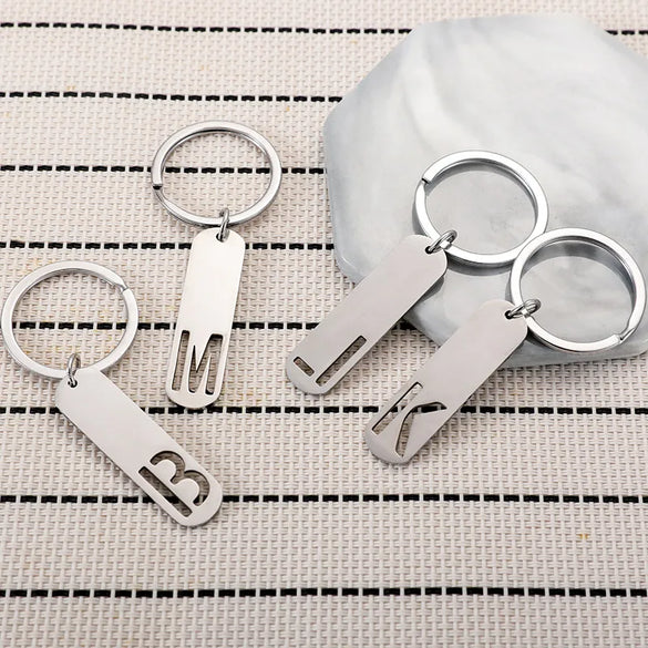 Simple Style Letter Customization Laser Engraving Stainless Steel Unisex Bag Pendant Keychain