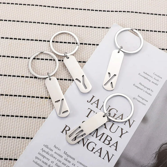 Simple Style Letter Customization Laser Engraving Stainless Steel Unisex Bag Pendant Keychain