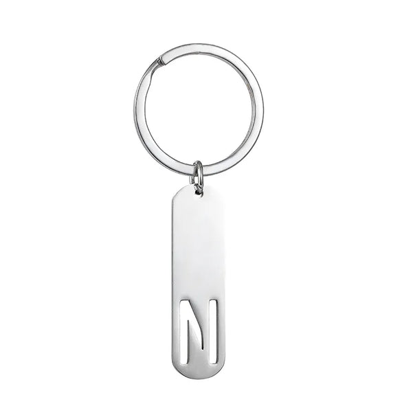 Simple Style Letter Customization Laser Engraving Stainless Steel Unisex Bag Pendant Keychain