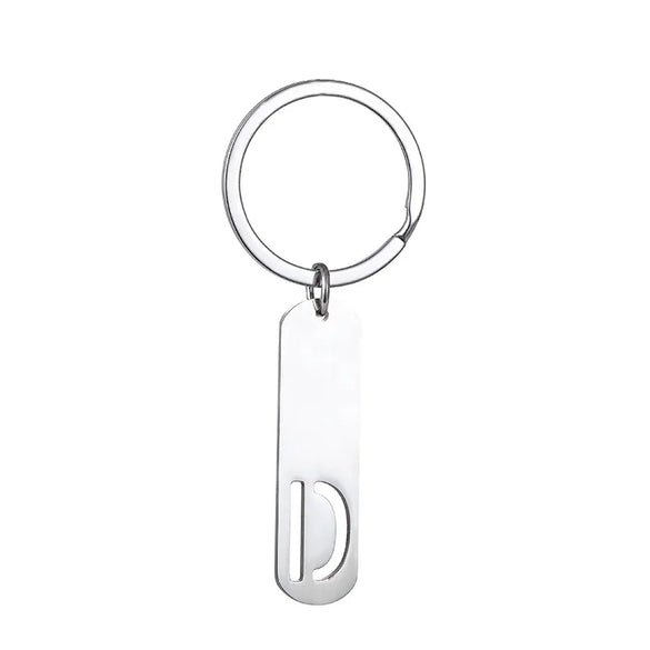 Simple Style Letter Customization Laser Engraving Stainless Steel Unisex Bag Pendant Keychain