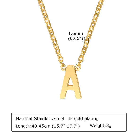 304 Stainless Steel Simple Style Plating Letter Pendant Necklace