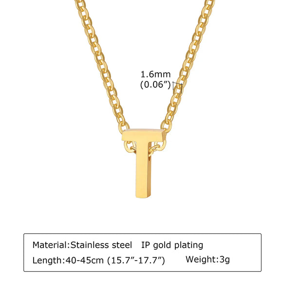 304 Stainless Steel Simple Style Plating Letter Pendant Necklace