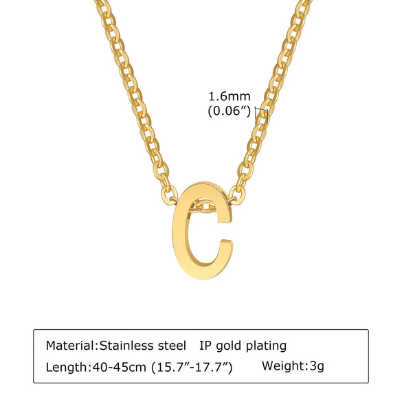 304 Stainless Steel Simple Style Plating Letter Pendant Necklace