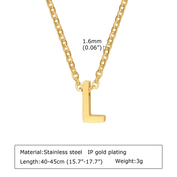 304 Stainless Steel Simple Style Plating Letter Pendant Necklace