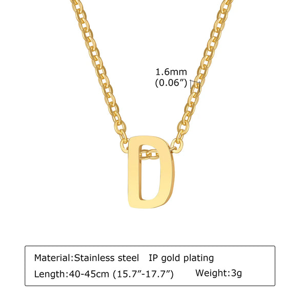 304 Stainless Steel Simple Style Plating Letter Pendant Necklace