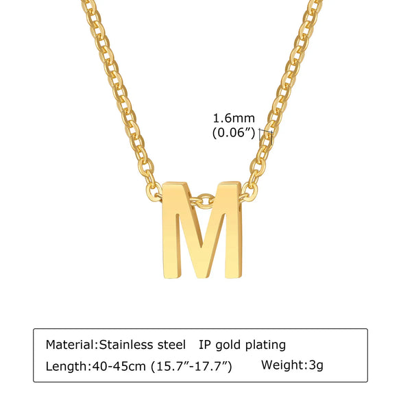304 Stainless Steel Simple Style Plating Letter Pendant Necklace