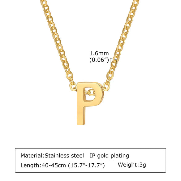304 Stainless Steel Simple Style Plating Letter Pendant Necklace