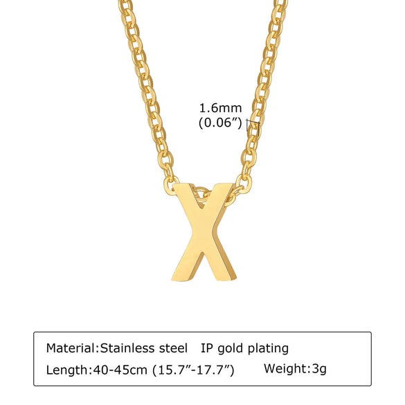304 Stainless Steel Simple Style Plating Letter Pendant Necklace