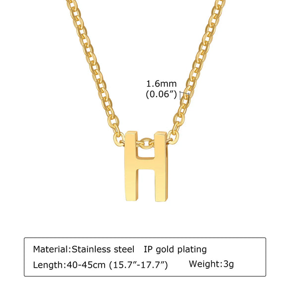 304 Stainless Steel Simple Style Plating Letter Pendant Necklace