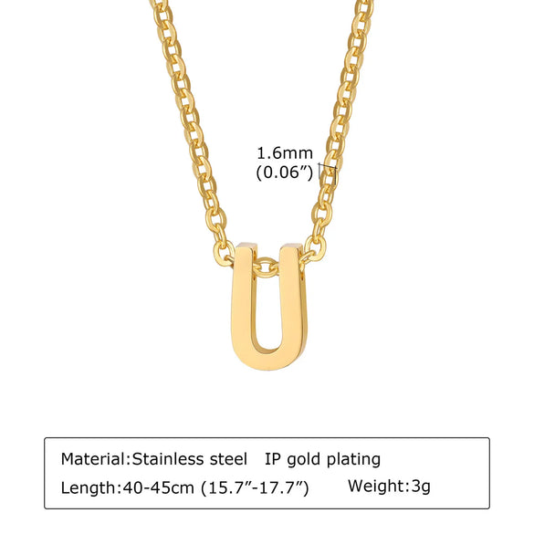 304 Stainless Steel Simple Style Plating Letter Pendant Necklace