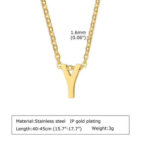 304 Stainless Steel Simple Style Plating Letter Pendant Necklace