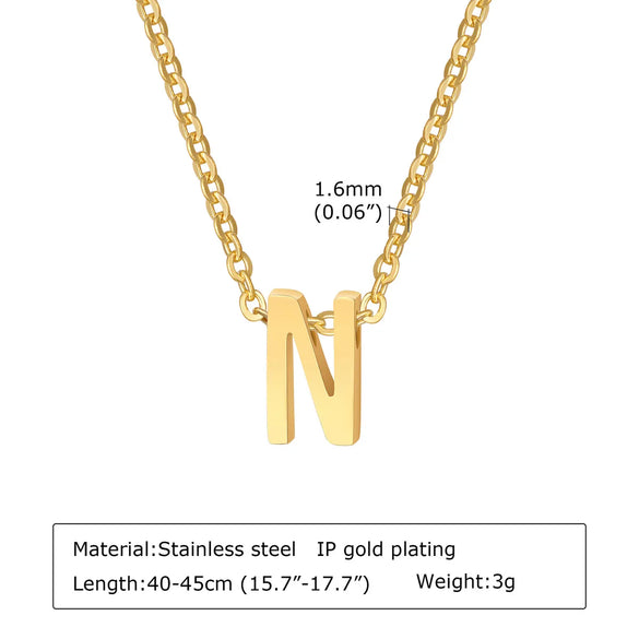 304 Stainless Steel Simple Style Plating Letter Pendant Necklace