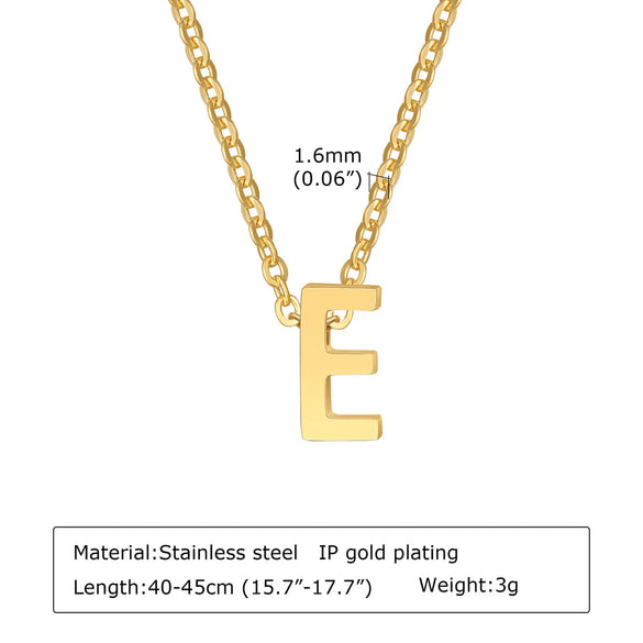 304 Stainless Steel Simple Style Plating Letter Pendant Necklace
