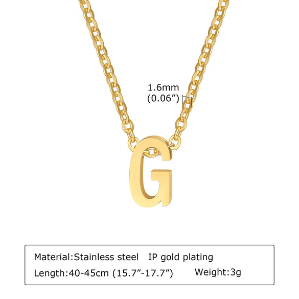 304 Stainless Steel Simple Style Plating Letter Pendant Necklace