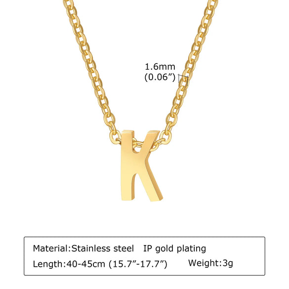 304 Stainless Steel Simple Style Plating Letter Pendant Necklace