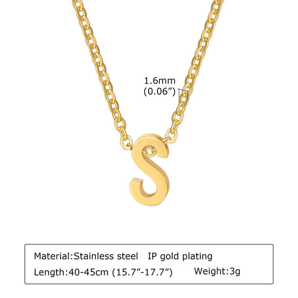 304 Stainless Steel Simple Style Plating Letter Pendant Necklace