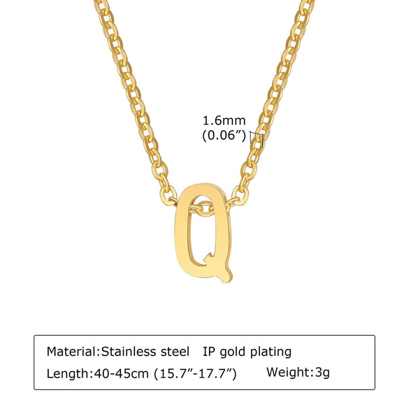 304 Stainless Steel Simple Style Plating Letter Pendant Necklace