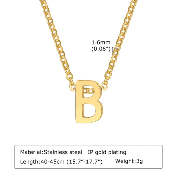 304 Stainless Steel Simple Style Plating Letter Pendant Necklace