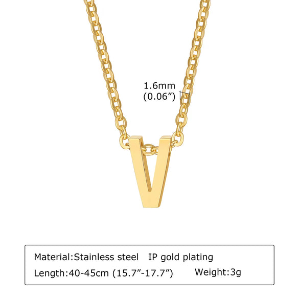 304 Stainless Steel Simple Style Plating Letter Pendant Necklace