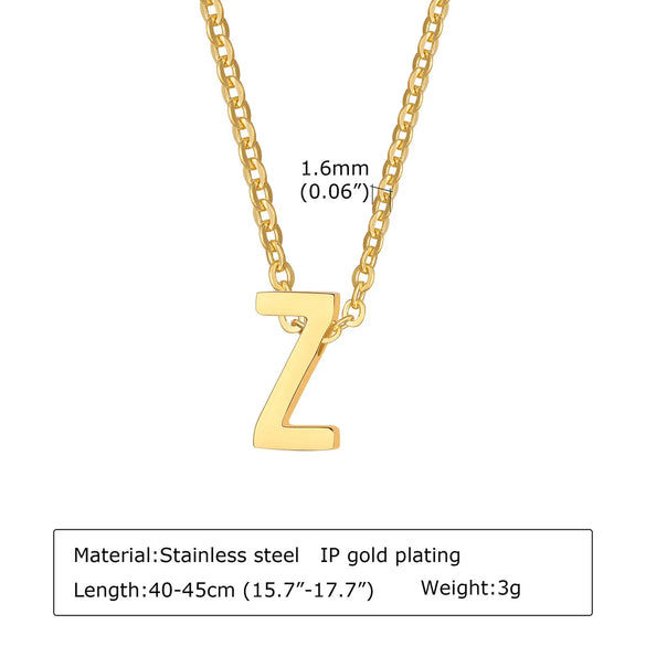 304 Stainless Steel Simple Style Plating Letter Pendant Necklace