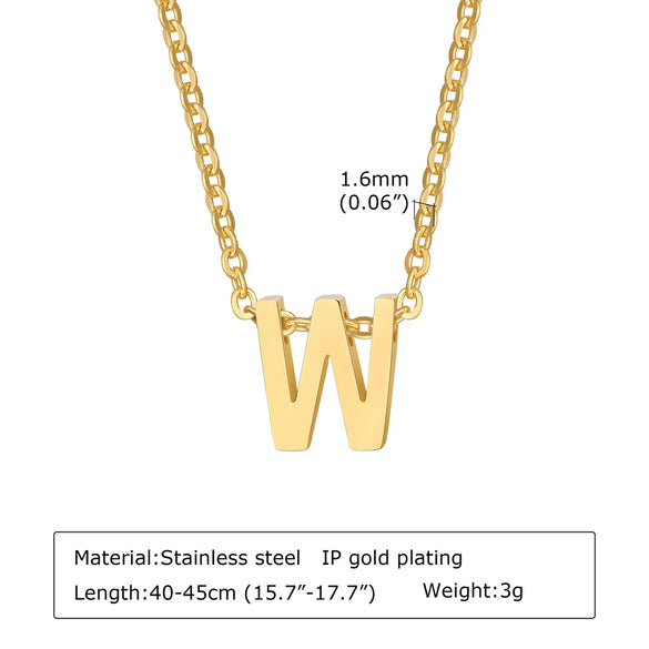 304 Stainless Steel Simple Style Plating Letter Pendant Necklace