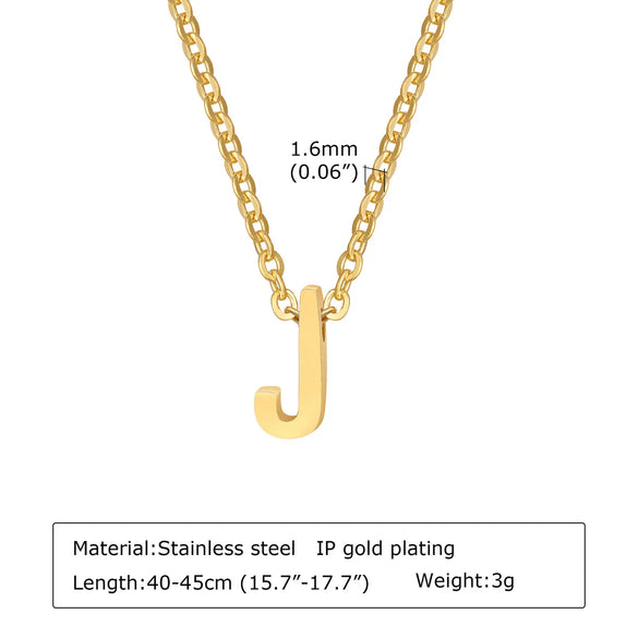 304 Stainless Steel Simple Style Plating Letter Pendant Necklace